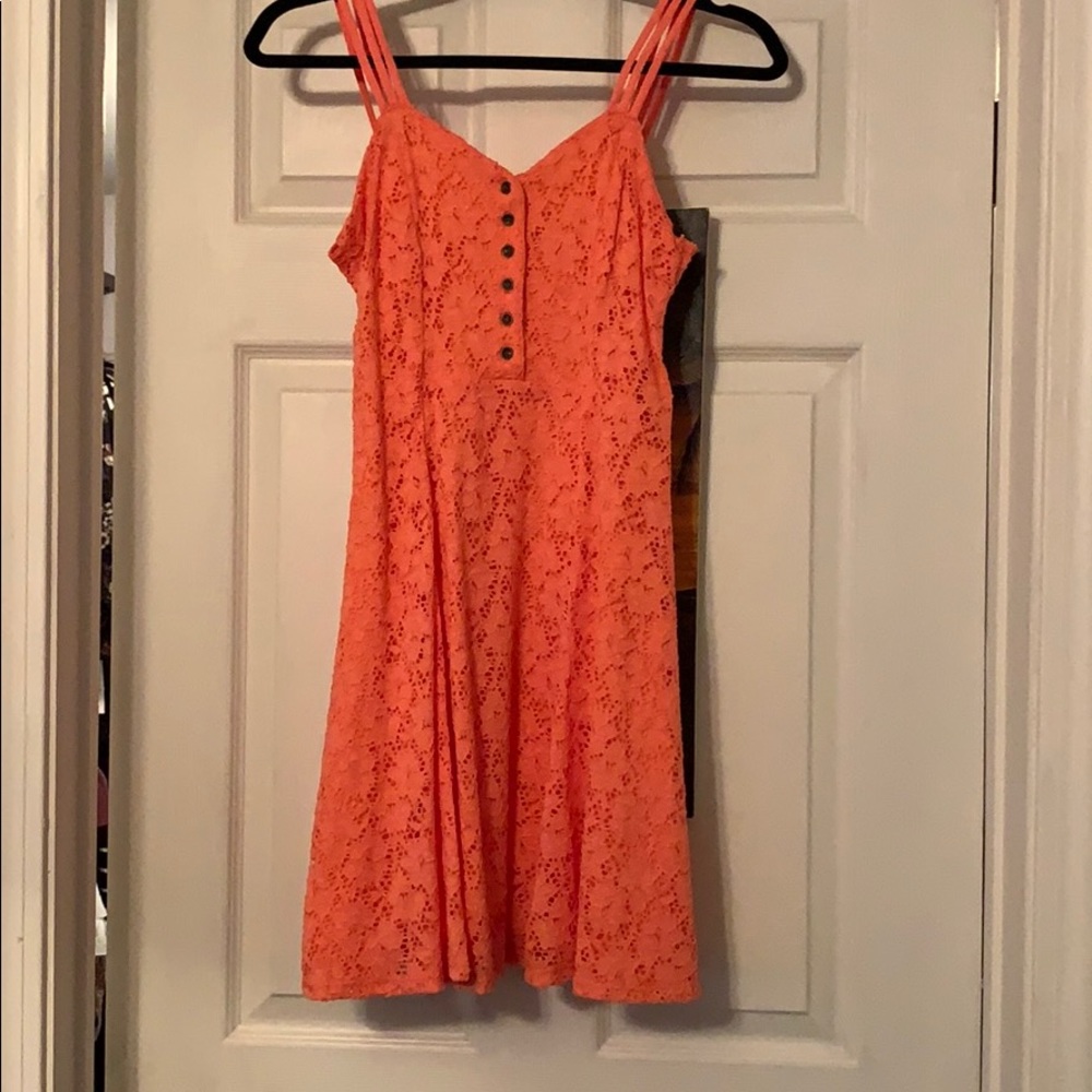 Orange floral dress
